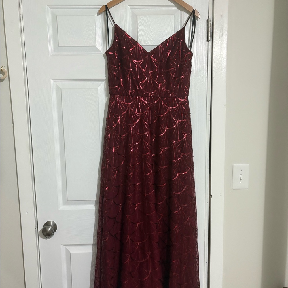 Sorrlla Vita Formal Dress – Size 12 | Wine Sequin | Retails $325